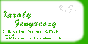 karoly fenyvessy business card